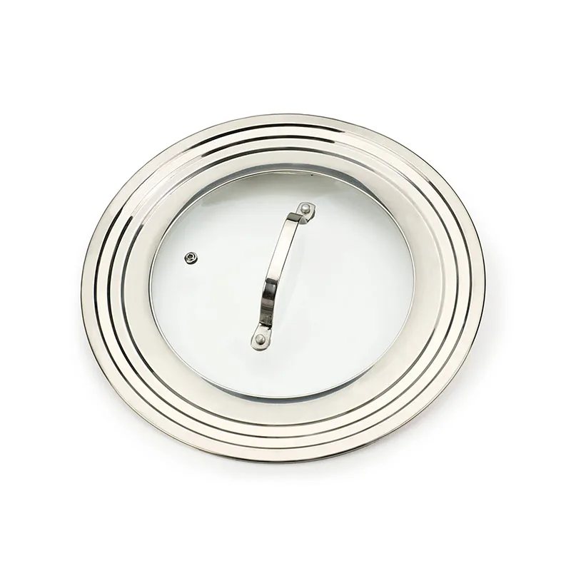 
18/8 Stainless Steel Universal Tempered Glass Cooking Lids 