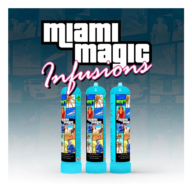 2022 Best Minimal Price Top Quality Miami Magic 580g / 0.95L Charge Whipped Cream Charger Cylinder for Cake Decoration