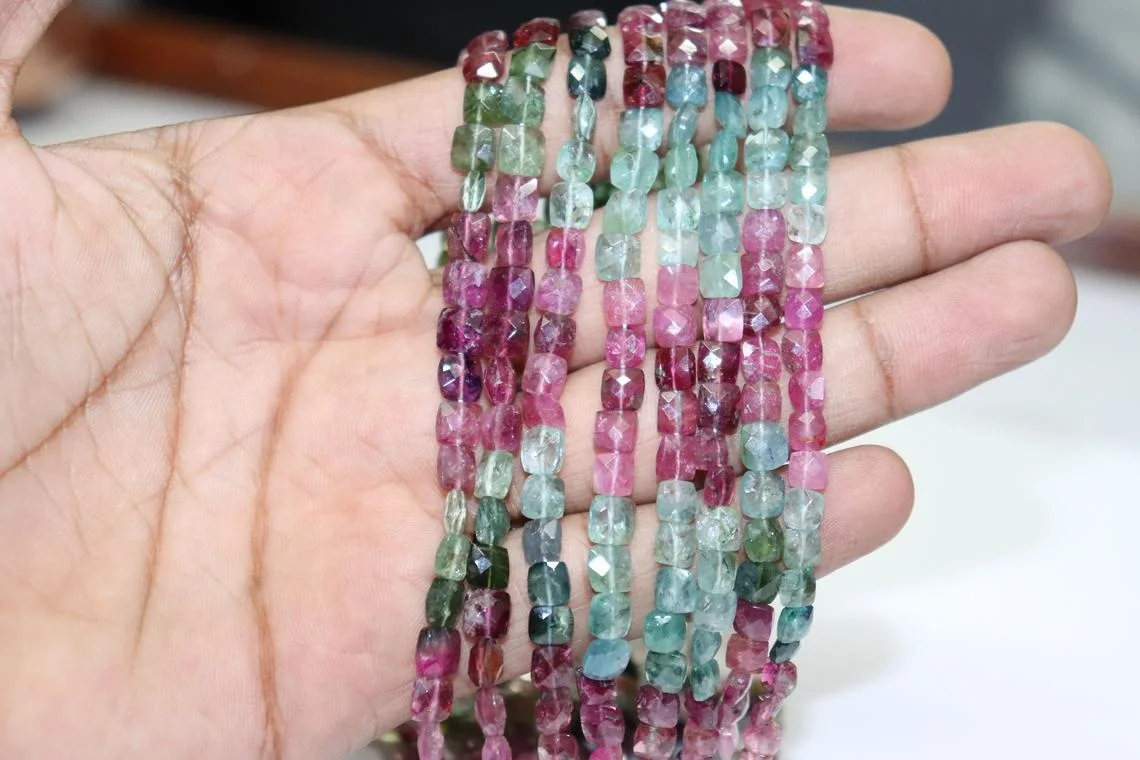 Multi tourmaline beads watermelon tourmaline beads 5 mm tourmaline for making jewelry