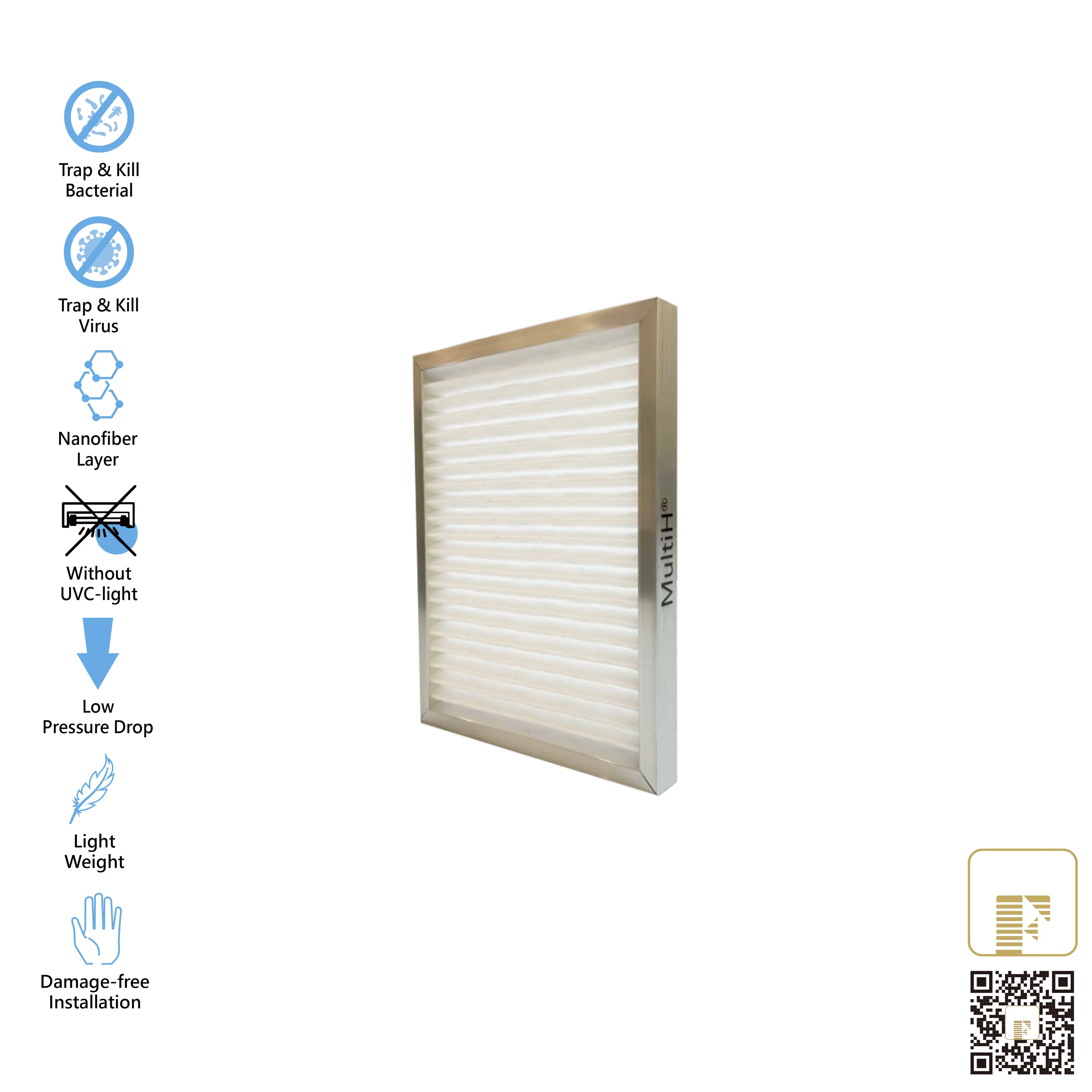 170x200x20 mm Panel Filter Customized Low Pressure Drop Air Conditioning system Supplier Air Filter paper