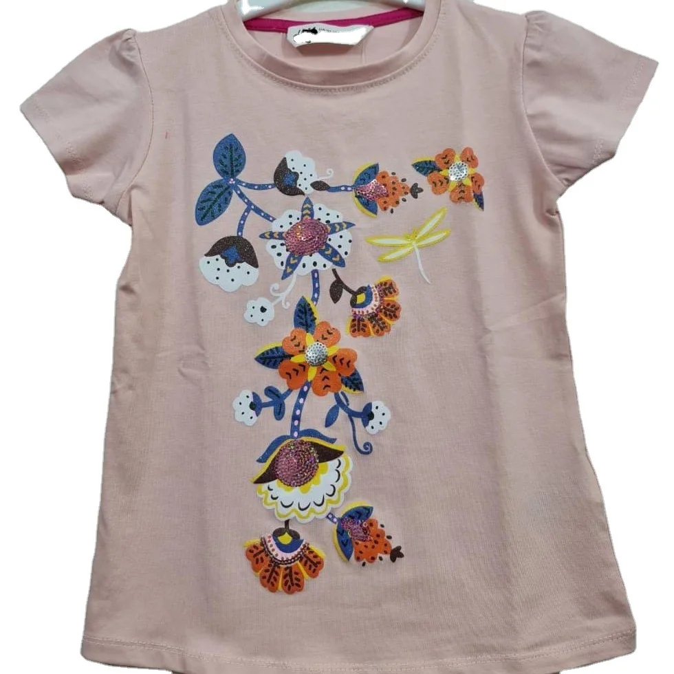 Branded girls 95% cotton 5% spandex t-shirt(Ready stock)