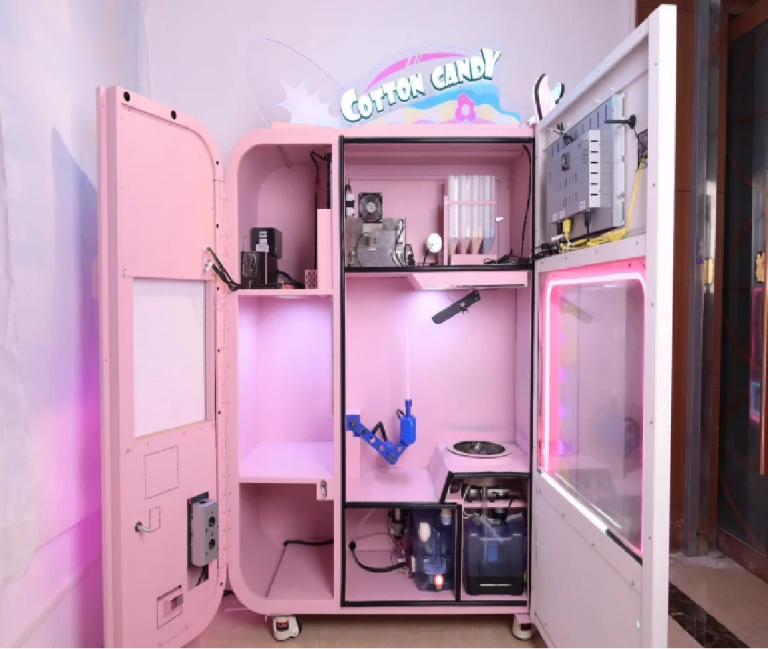 BRENU NAYAX card system Robot Automatic commercial Indoor Outdoor cotton candy maker making floss vending machine