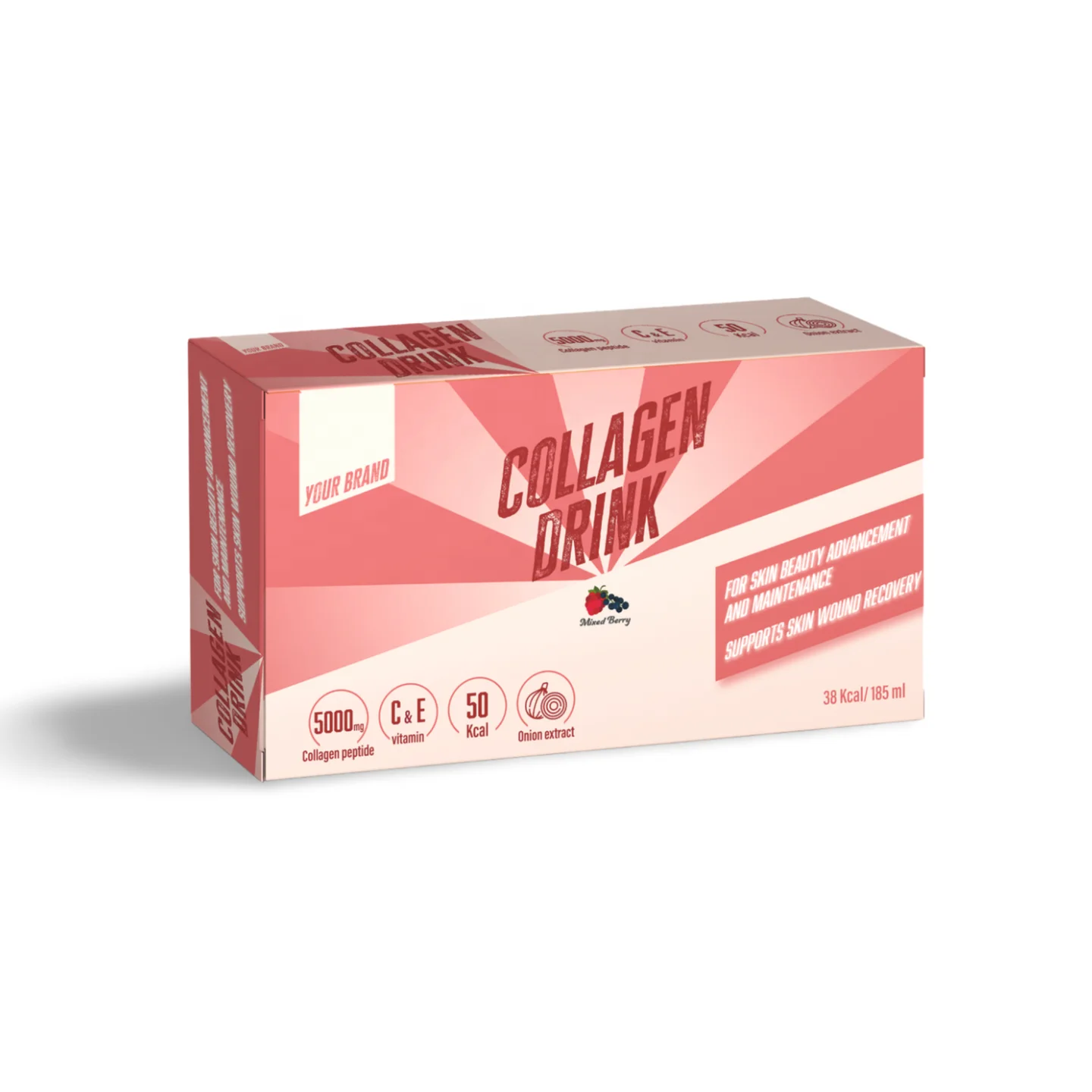 Private Label OEM Food Supplement Functional Beverage Tin Can Collagen Drink for Skin Beauty and Wound Recovery