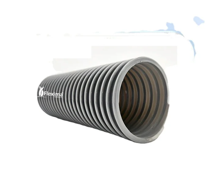 Гибкий серый гофрированный спиральный шланг из ПВХ для воздуховода размером от 0 75 до 12 дюймов