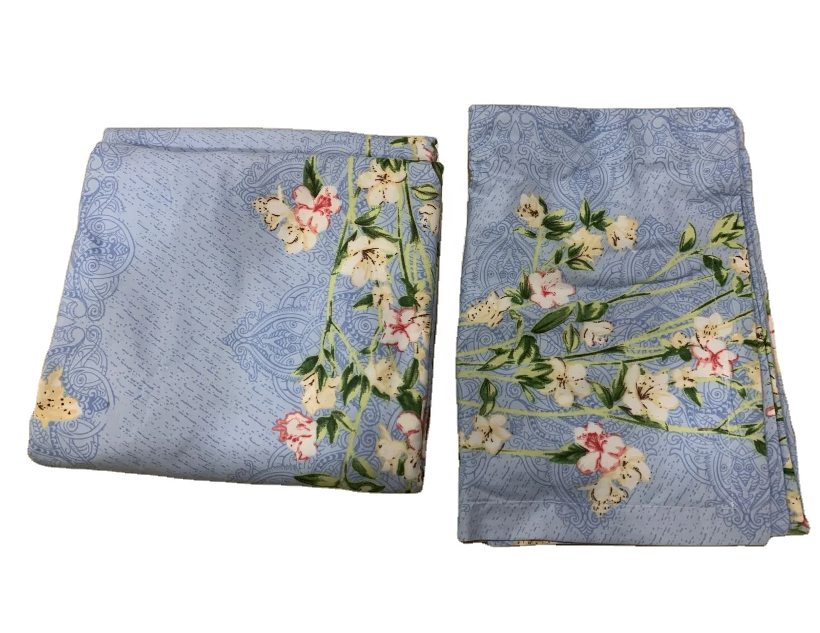 Grade Quality Material Pillow Case Bed Cover Printed Double Bed Sheet and Pillow Cover Set