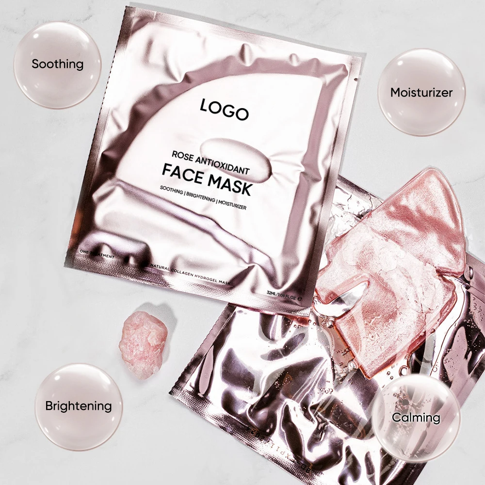 Oem Odm Manufacturer Anti-Wrinkle Repairing Firming Plumping De-Puffing Aloe Extract Crystal 24k Gold Collagen Face Mask