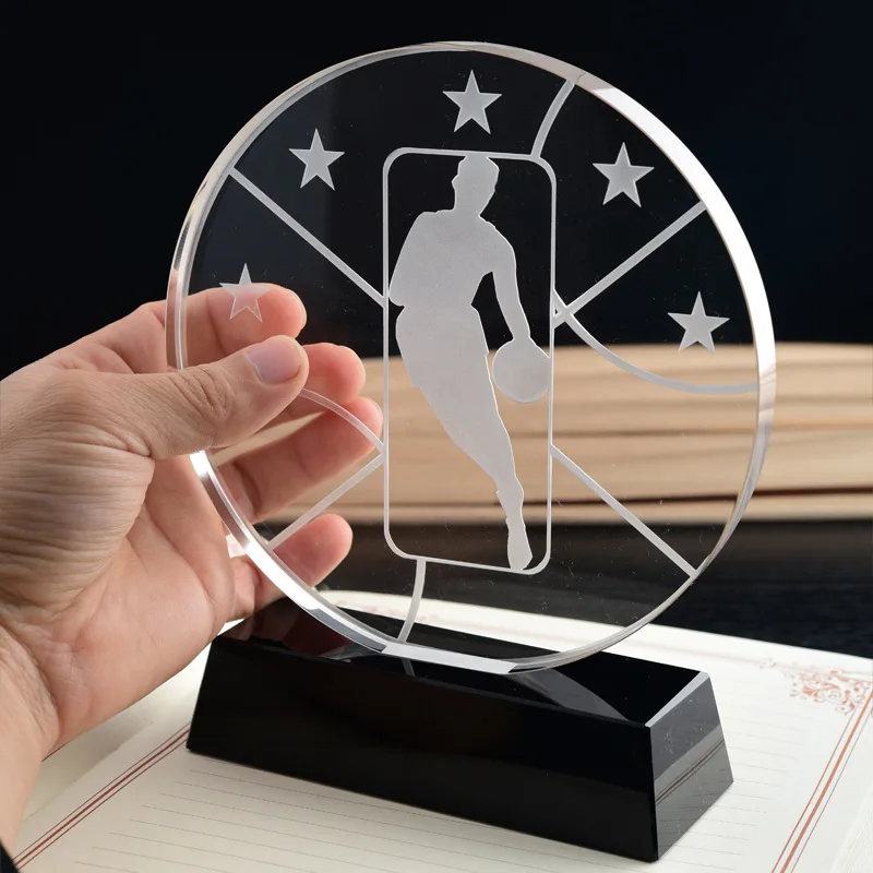 Сувенирный подарок на заказ хрустальный трофей MVP 18x15 см баскетбольные спортивные трофеи для наград