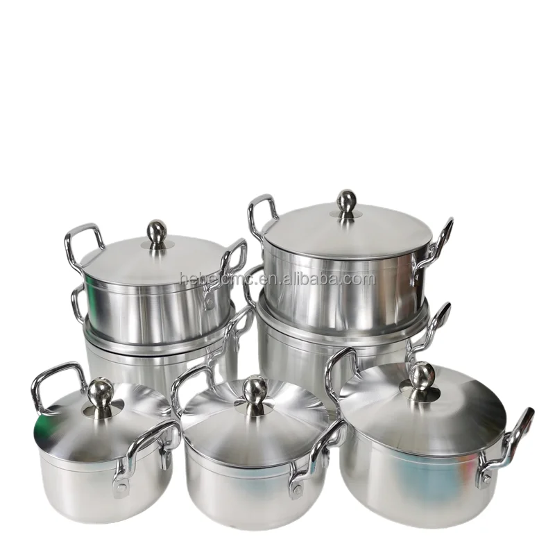 Cheap sell like hot 7pcs aluminum pot Different size of large cooker Cooking Pot casserole set premium aluminum cookwares
