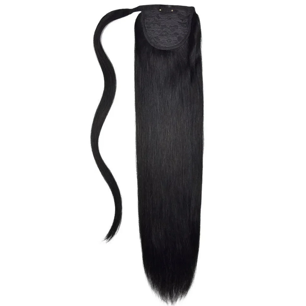 20 Inch Virgin Vietnamese Hair Ponytail Clip in Human Hair Extensions Body Wavy Natural Wavy Ponytail Wrap Hairpiece 150g/pcs