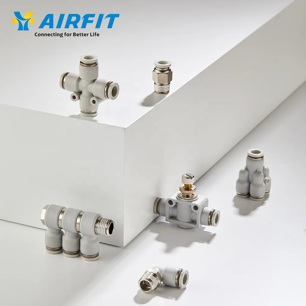 Airfit OEM & ODM черные пластиковые пневматические детали One Touch воздушные трубки