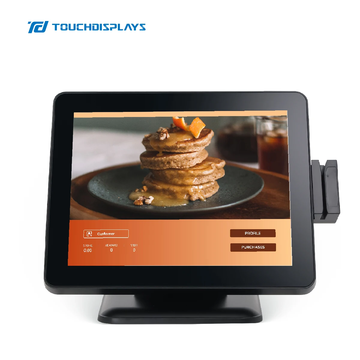 TouchDisplays 15 inch dual screen optional sets of bank pos machine terminal