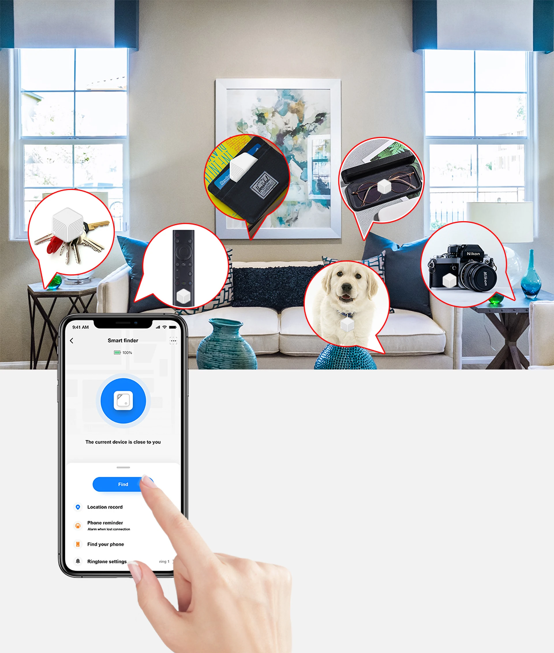 New Arrival Ble 5.0 Key Finder Anti Lost Device Smart Air Key Finder Tag For Finding Lost Things