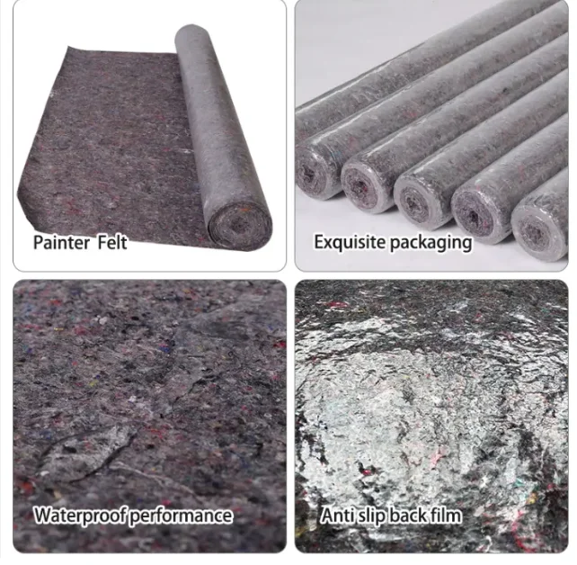Vietnam white painter cover felt backed Hard Floor Protection painters fleece 1m x 25m or 50m floor protection painter felt