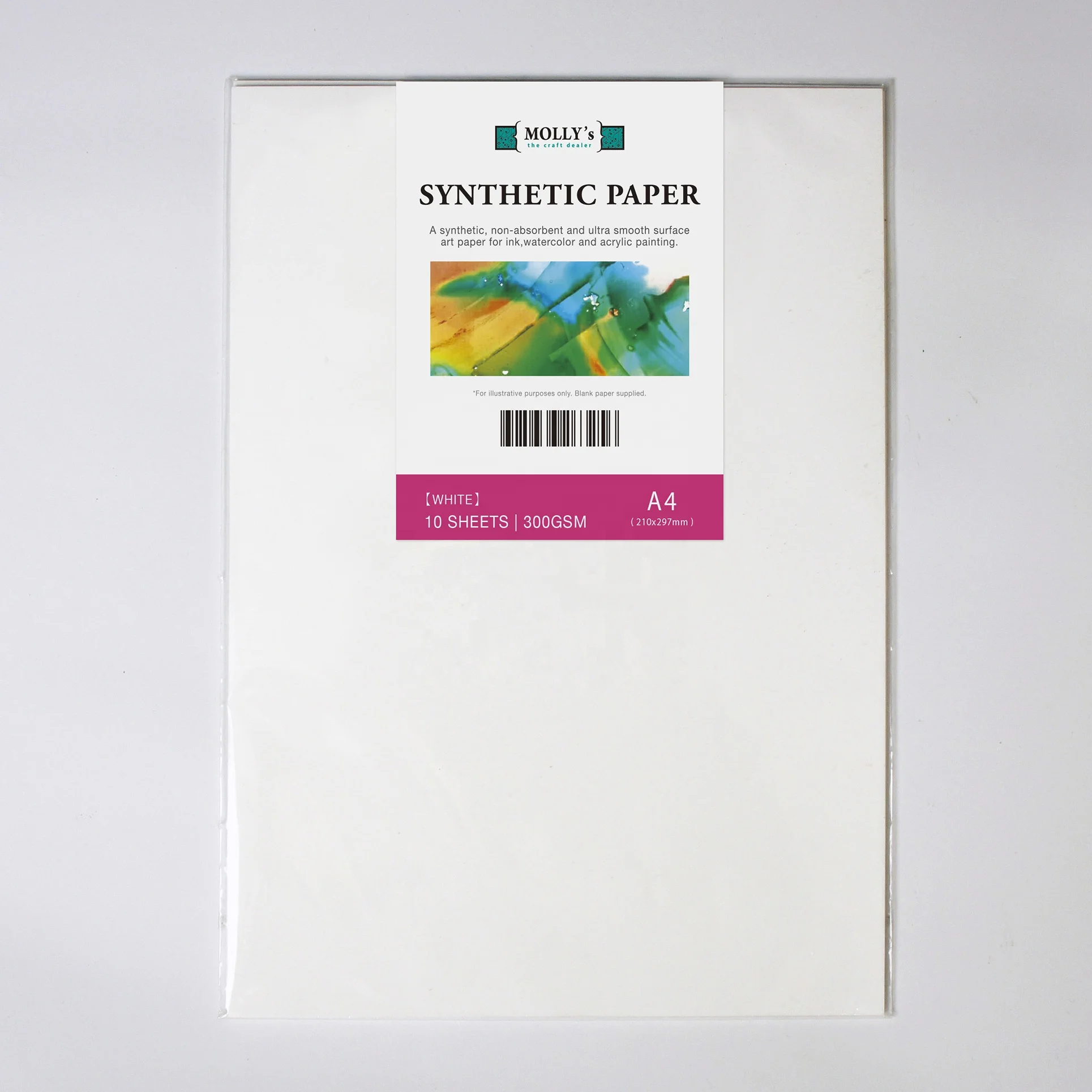 White Smooth PP Synthetic Paper A4 Size For Alcohol Ink Painting