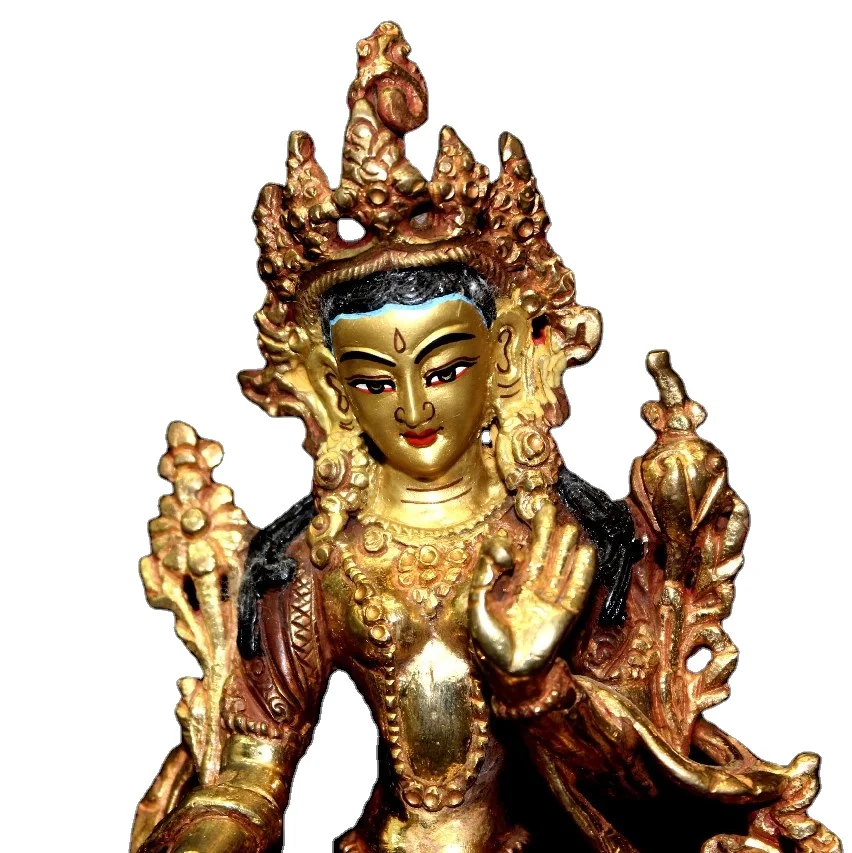 Home Decor Brass Statue Bronze Nepal Handicraft Tara Figurine Top Quality Brass Religious Metal Art for Sale
