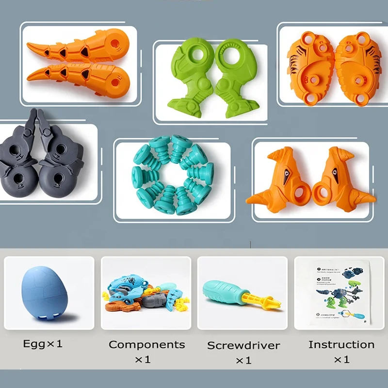  Конструктор-каркас обучающий конструктор-динозавр разборка яиц развивающая игрушка-динозавр