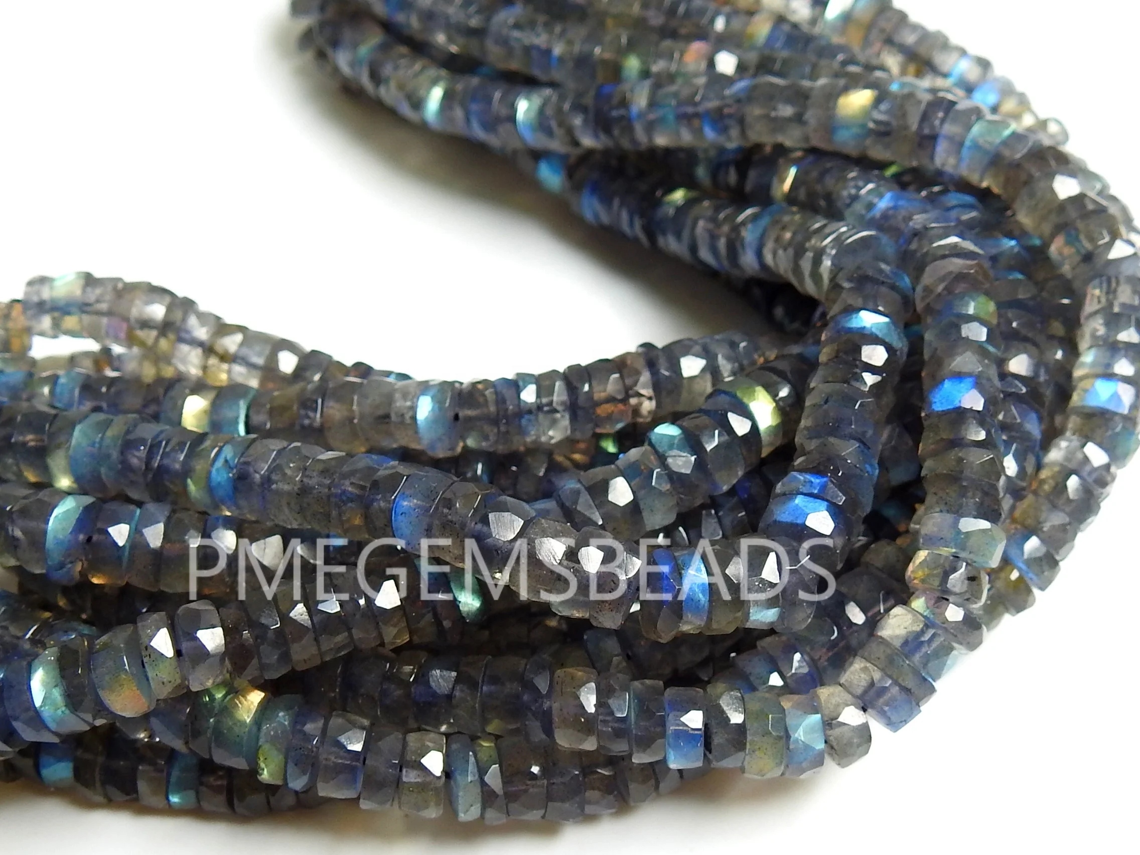 Labradorite Tyre,Coin,Button,Wheel,Bead,Multi Flashy Fire,Faceted,Loose Stone,Necklace,Bracelet 8Inch 6MM Approx 100%Natural