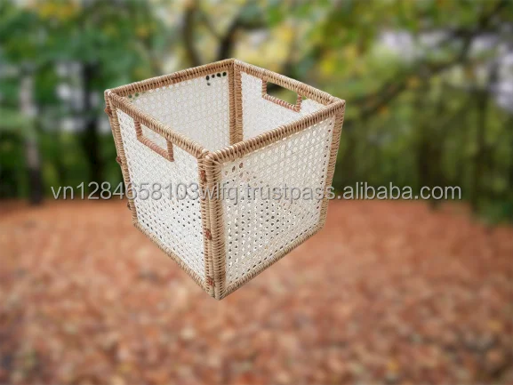 Folding Cube Basket-  Natural Rattan Square Basket - HJ RB037 REco friendly Home Decorative Storage Basket - OEM, ODM -HJ RB037