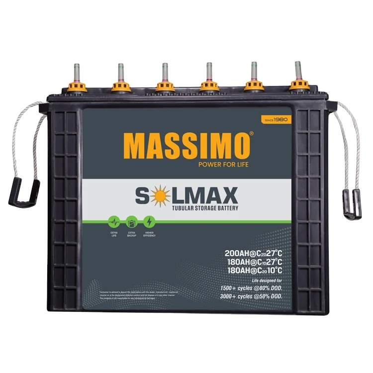 Genuine Supplier Selling MASSIMO 200AH 12V Tubular Storage Battery for Home Appliances and Consumer Electronics