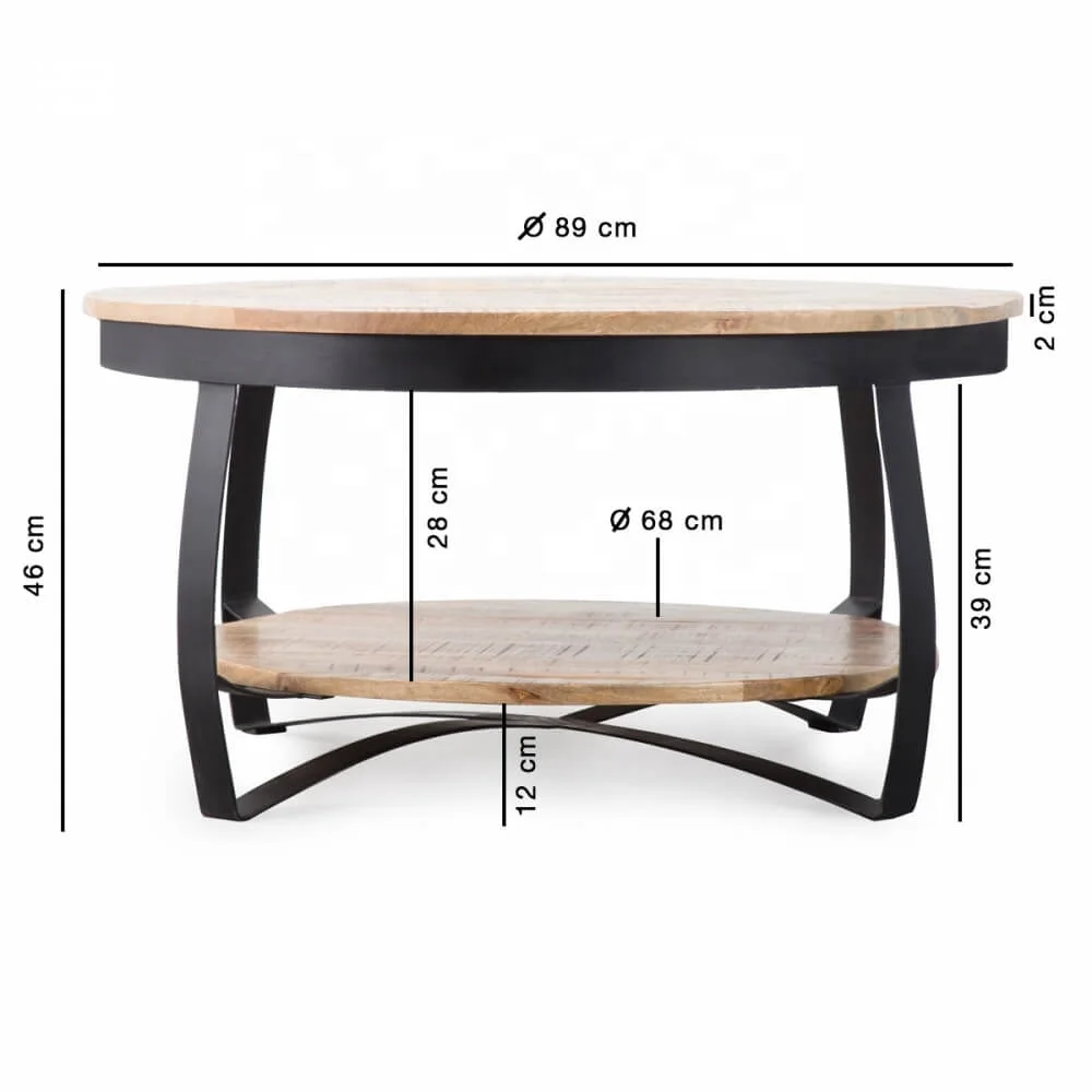 Coffee table Industrial style High demand 2024 new designs round style coffee table vintage living room furniture