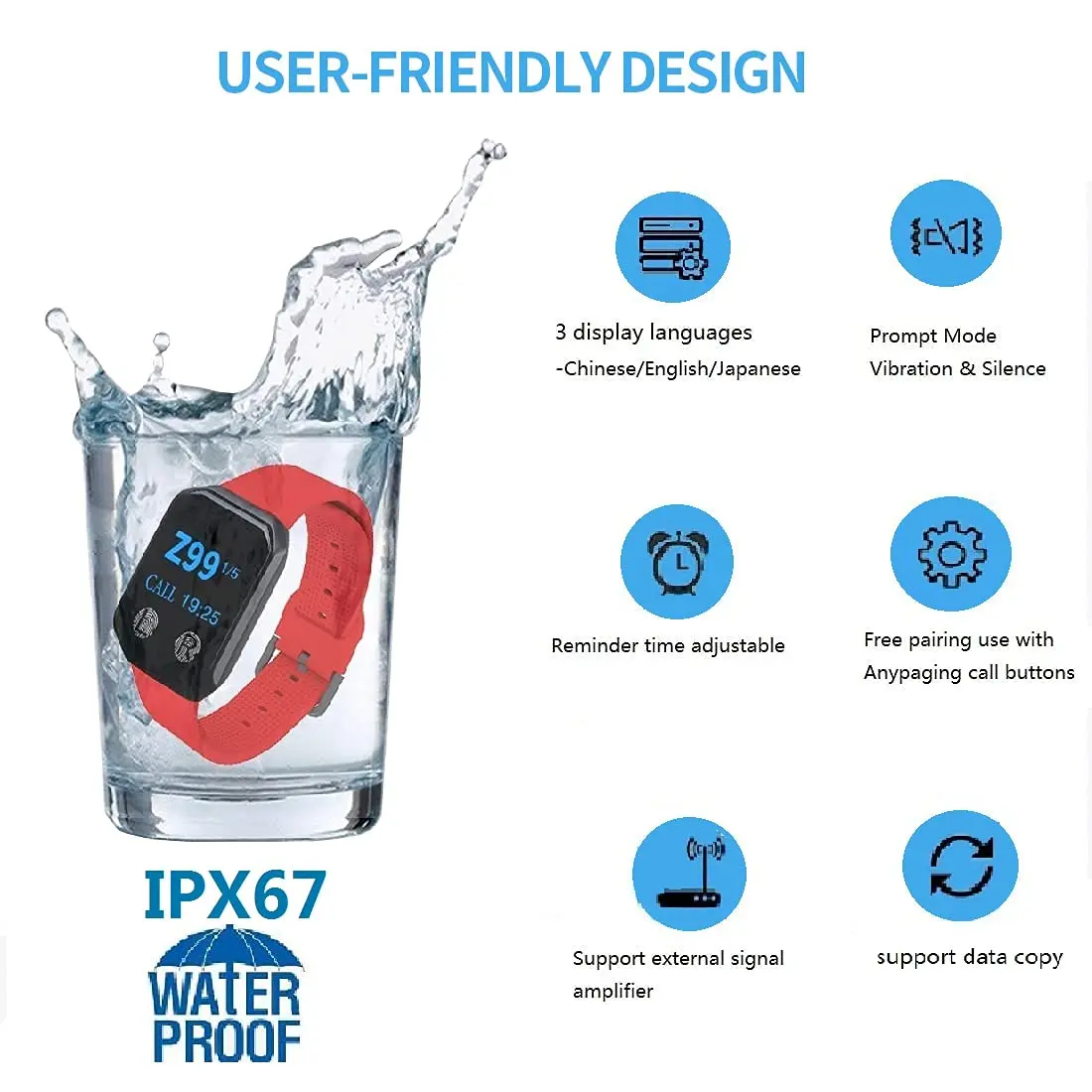 BYHUBYENG Restaurant Pager System Wireless Calling System Service Pager Long Range Call System for Restaurant Food Truck Coffee