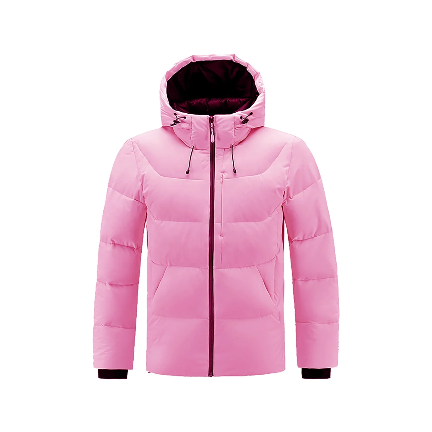 Best Quality Unisex Waterproof Winter Puffer Jacket Fashionable Yellow Padded Polyester Coat with Zipper Closure for Snow