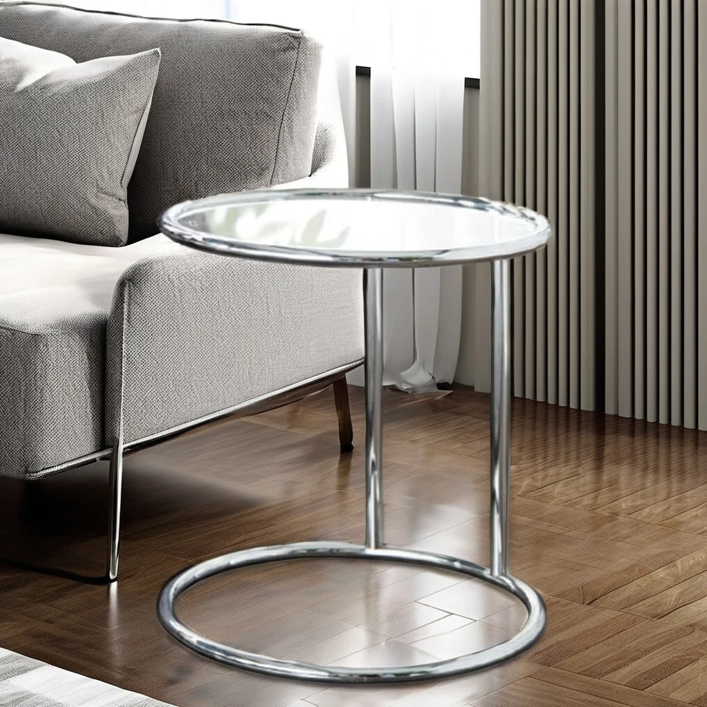 Contemporary round Glass Side Table for Home Apartment Hotel School Hospital Living Room Bedroom More!