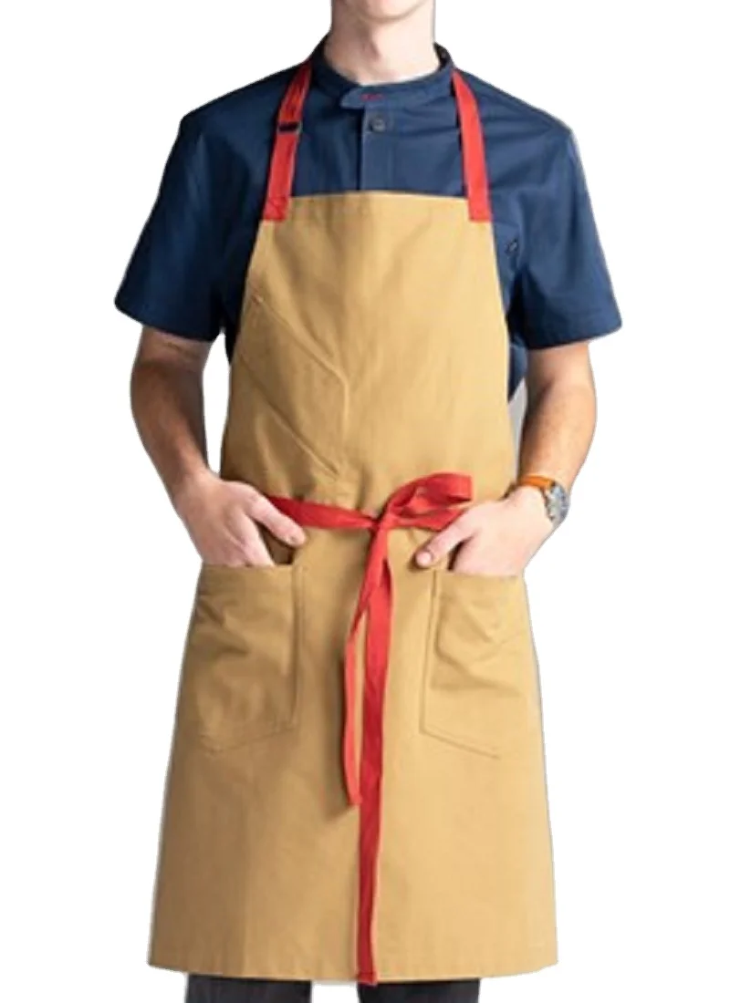 adjustable bib apron with long ties for women men