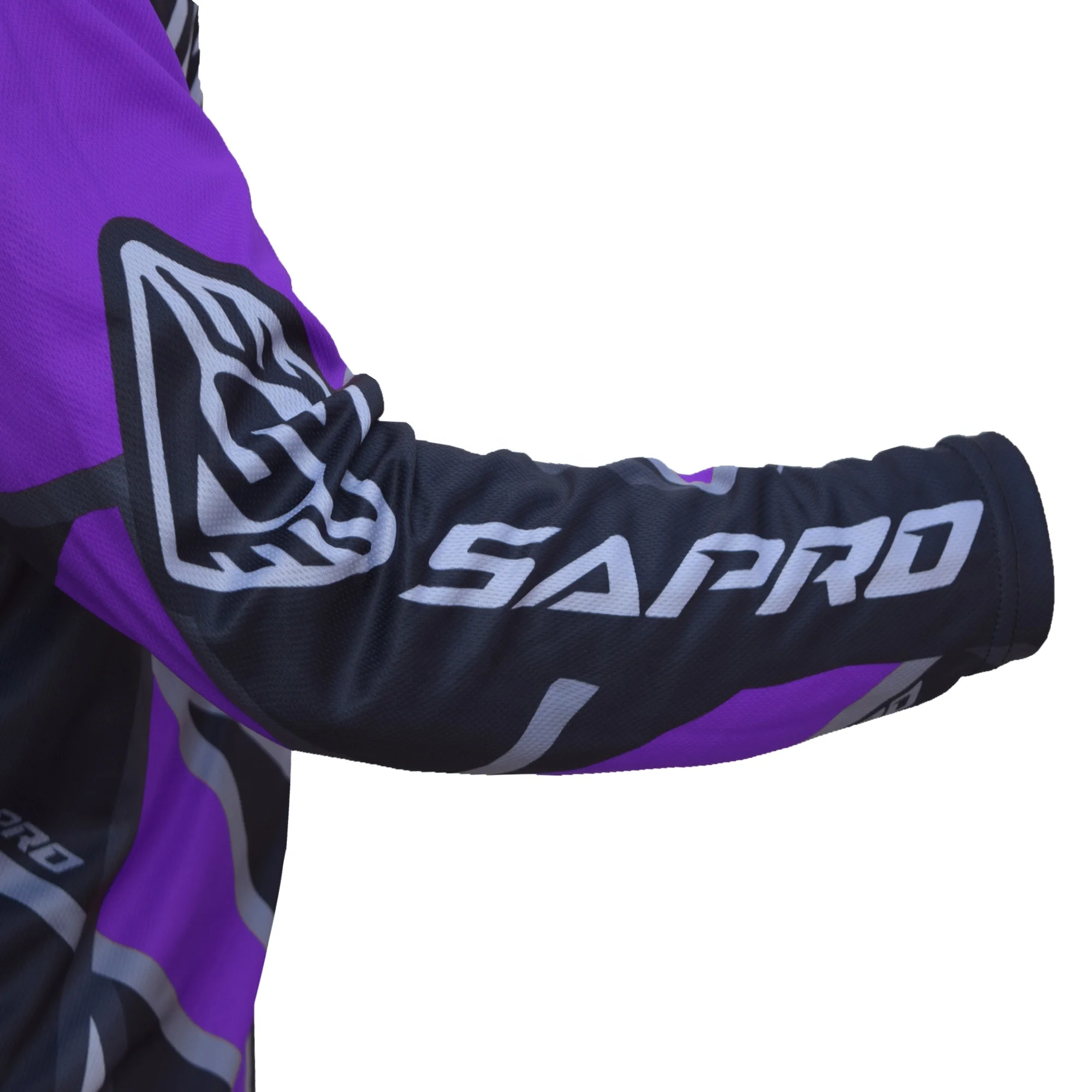 PURPLE POLYGONAL High Quality Motocross Jersey Made of 100% Polyester ODM & OEM Micro Mesh Fabric with Never Fading Color Design