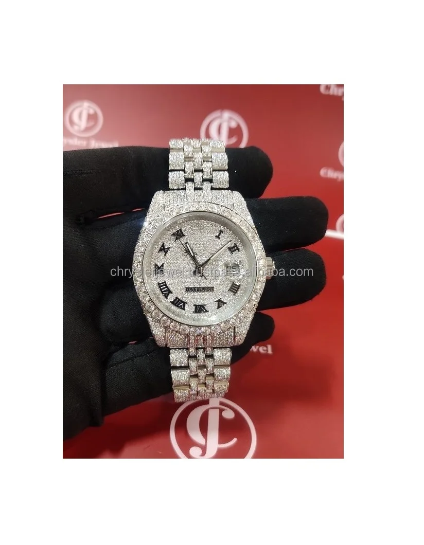 Luxury Alibaba 2024 Best Seller Supplier Manufacturer Wholesaler Exporter Good Price Moissanite Vvs Iced Out Watches In India