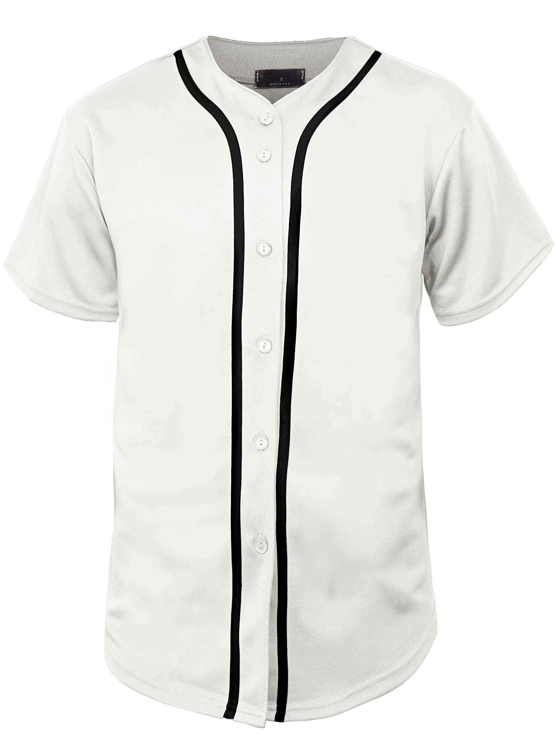 Wholesale Men Button Down Blank Baseball Tees Shirts Sports Baseball Shirt Jersey Custom Embroidery Uniforms Men Baseball Shirt