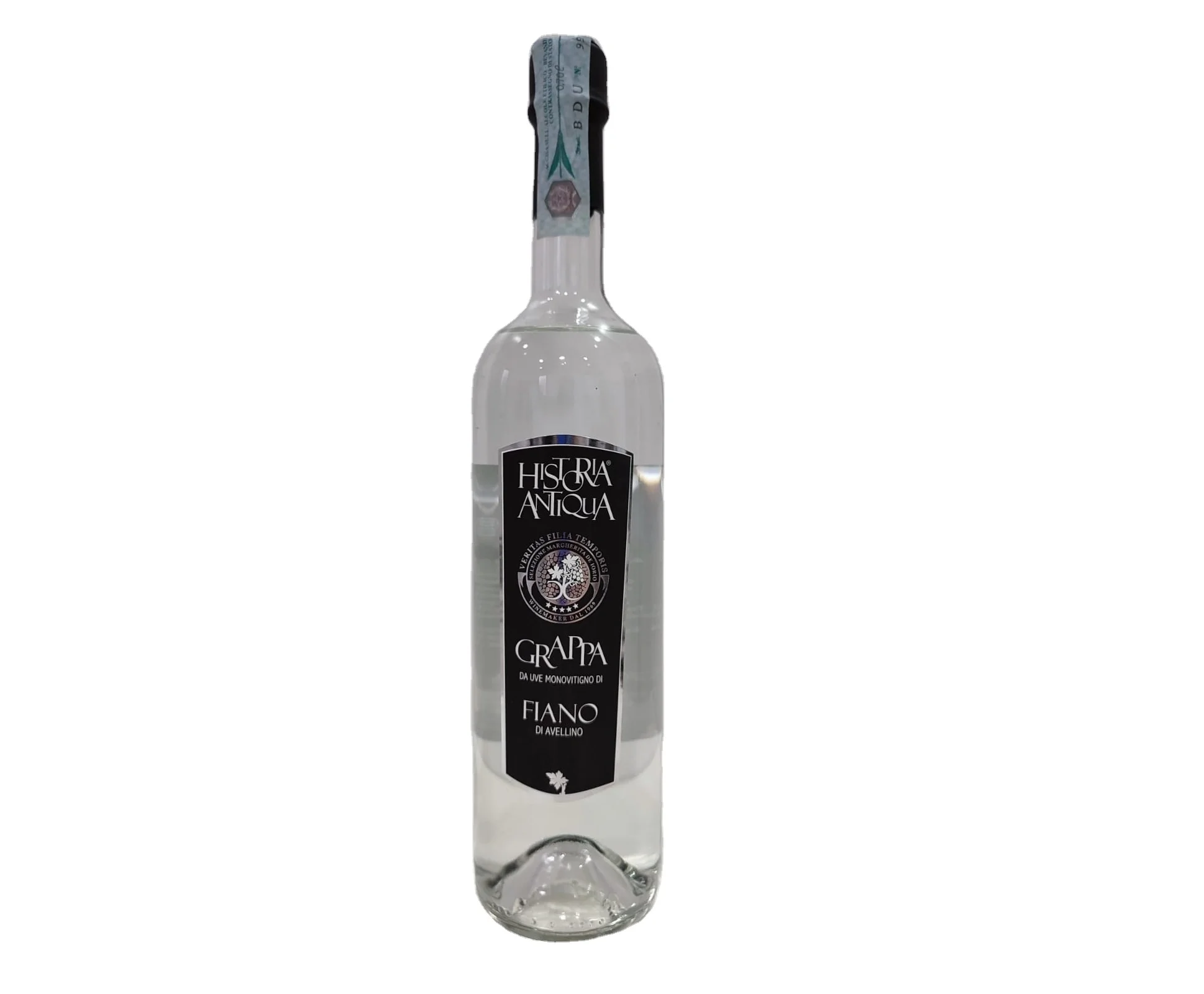 alcoholic digestive italian GRAPPA FIANO a fragrant grape based pomace brandy  that contains 42 percent alcohol by volume