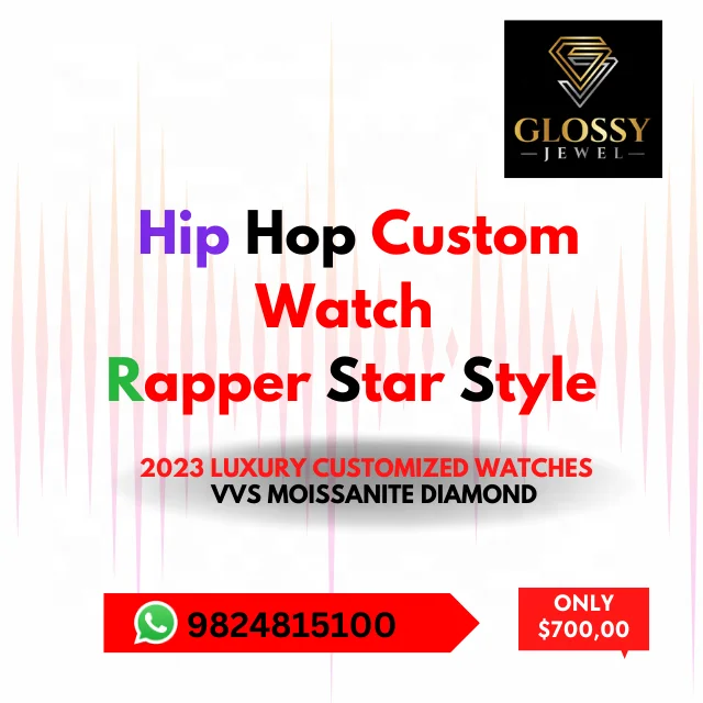 Full White VVS Moissanite Diamond Watch Luxury Customize Hip Hop Mechanical Watch With GRA Certification