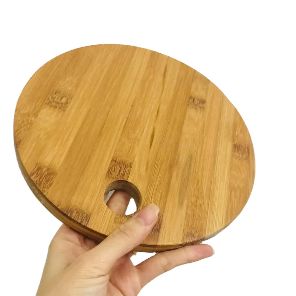 Вьетнамский производитель Бамбуковая сервировочная режущая доска с круглой ручкой Выгравированная экологически безопасная кухня