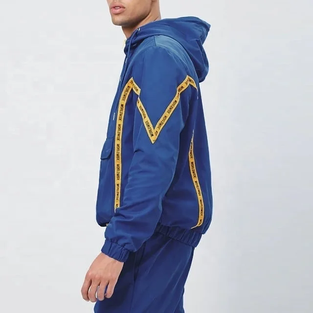 wholesale custom cheap men tracksuit high quality windbreaker  tracksuits half zip hooded sweatsuit pullover men tracksuit