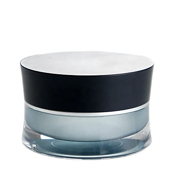 15ml 30ml 50ml PMMA Acrylic Luxury Clear White Curve Round Double Wall Plastic Cream Jar PP Inner Cup PE Inner Cover (LC Series)