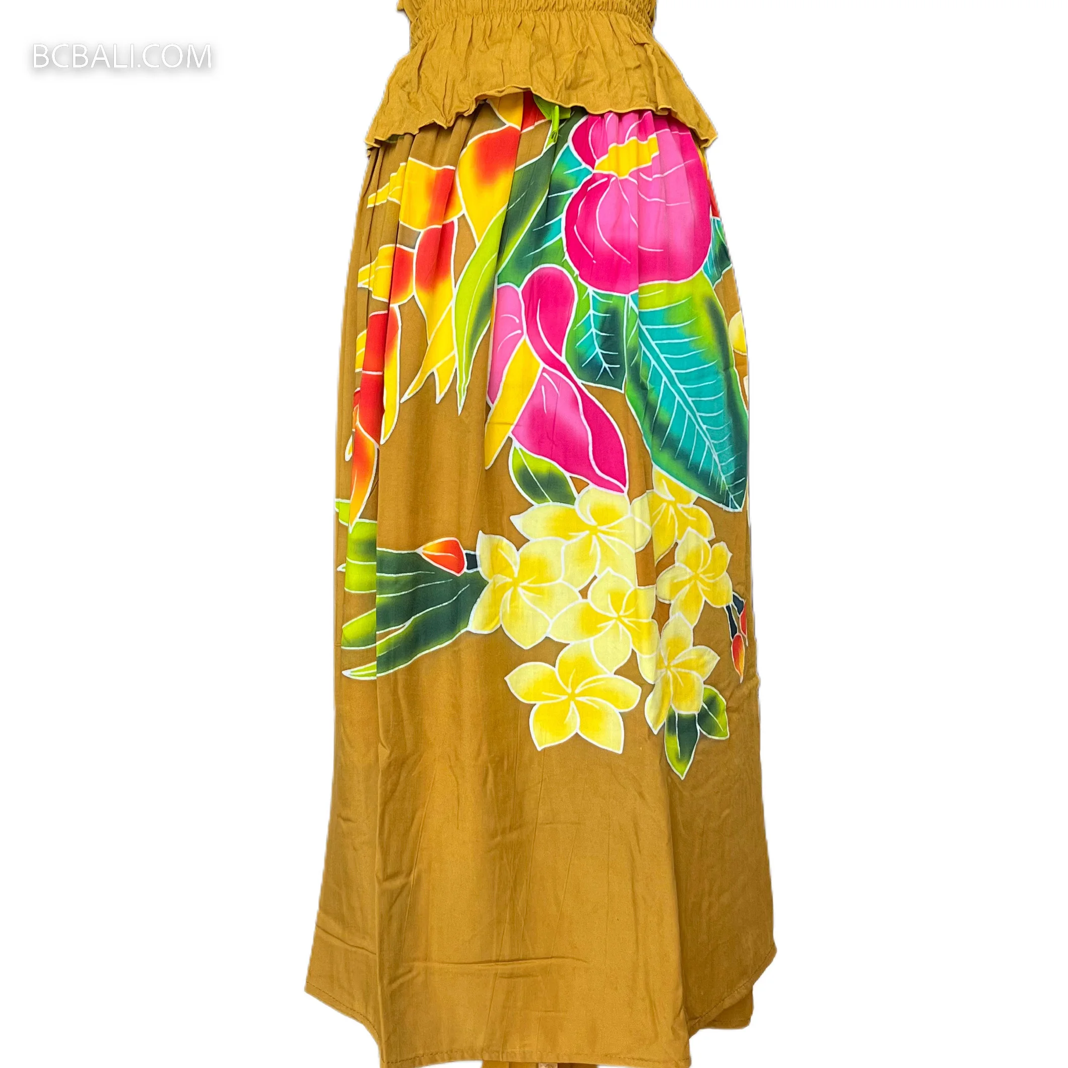 Handpainted Rayon Skirt New Design Floral Made in Bali By Balinese Artisan Hight Quality Rayon For Women