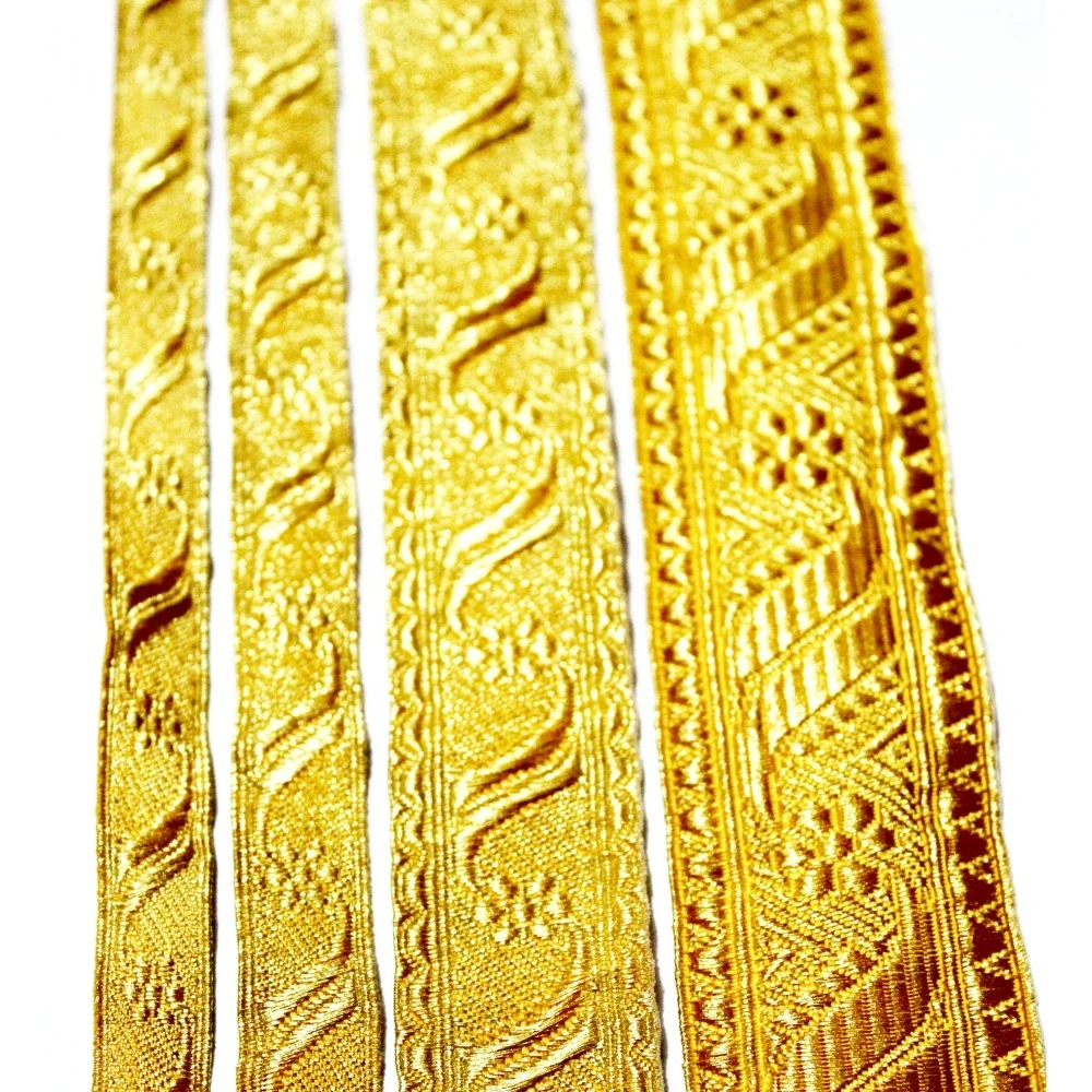 2024 New Metallic Mylar Metallic Wire Braid Ribbon Lace for Women Clothing Beautiful Wholesale Braid Lace Export Belt Made