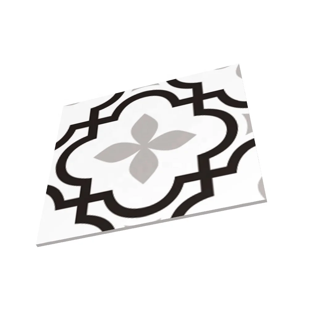 Best Selling 200 x 200mm Black White Ceramic Pattern Porcelain Tile for Kitchen Floor and Wall