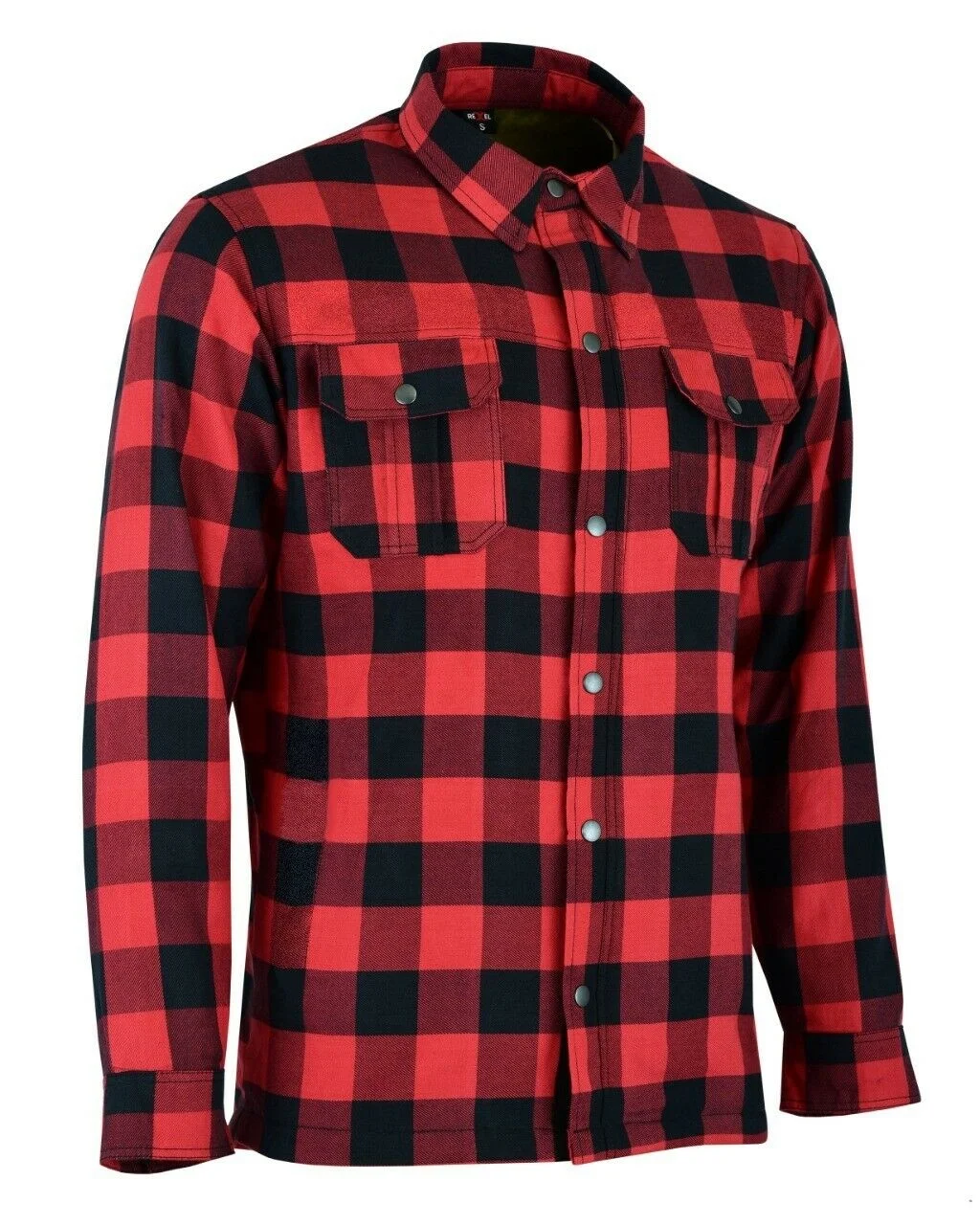 
RED Motorcycle Motorbike Shirt Check Made with Kevlar Men Armoured Lumberjack 