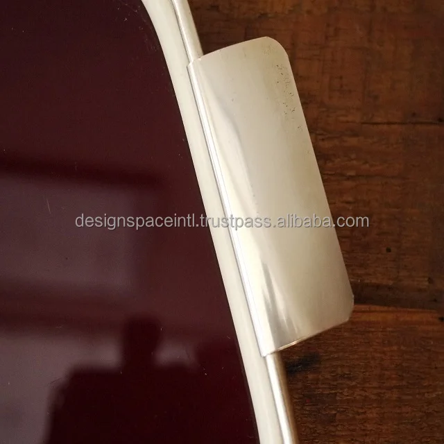 Glass Serving Tray with Metal Gold Outline and Handle at best rate