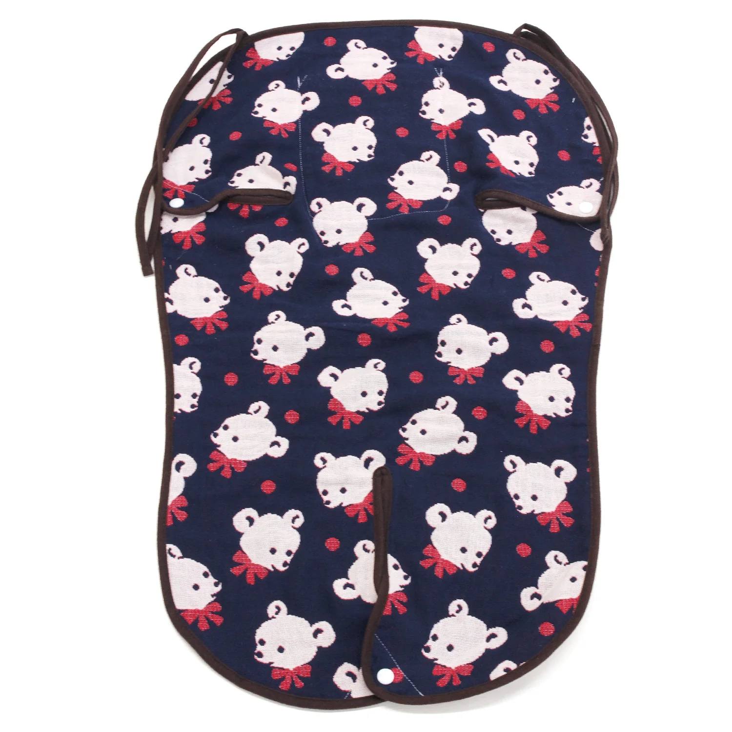 [Wholesale Products] Made in Japan 5-Layered Gauze Baby Stroller Sheet 68cm*42cm 100% Cotton Breathable Low MOQ Polar Bear