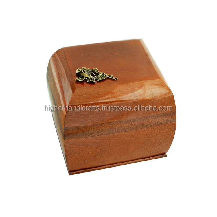 Celtic Cross Wood Cremation Urn for Ashes Cherry Finish Square Shape Human & Pet Burial Urns Funeral Supplies