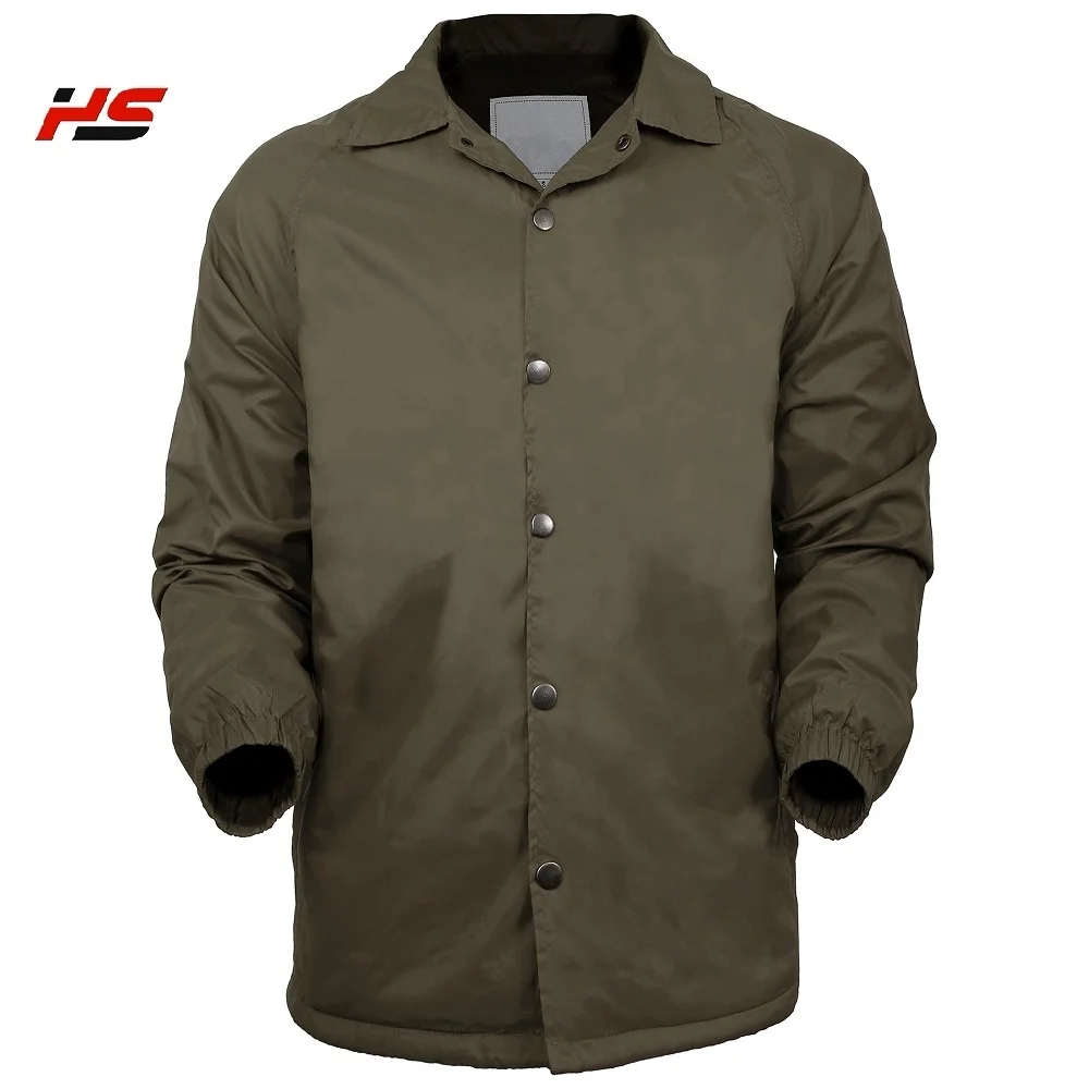 OEM Garment manufacturer Plain Customs Nylon Lined Padding Coaches jacket custom printed lightly padded canvas mens jacket