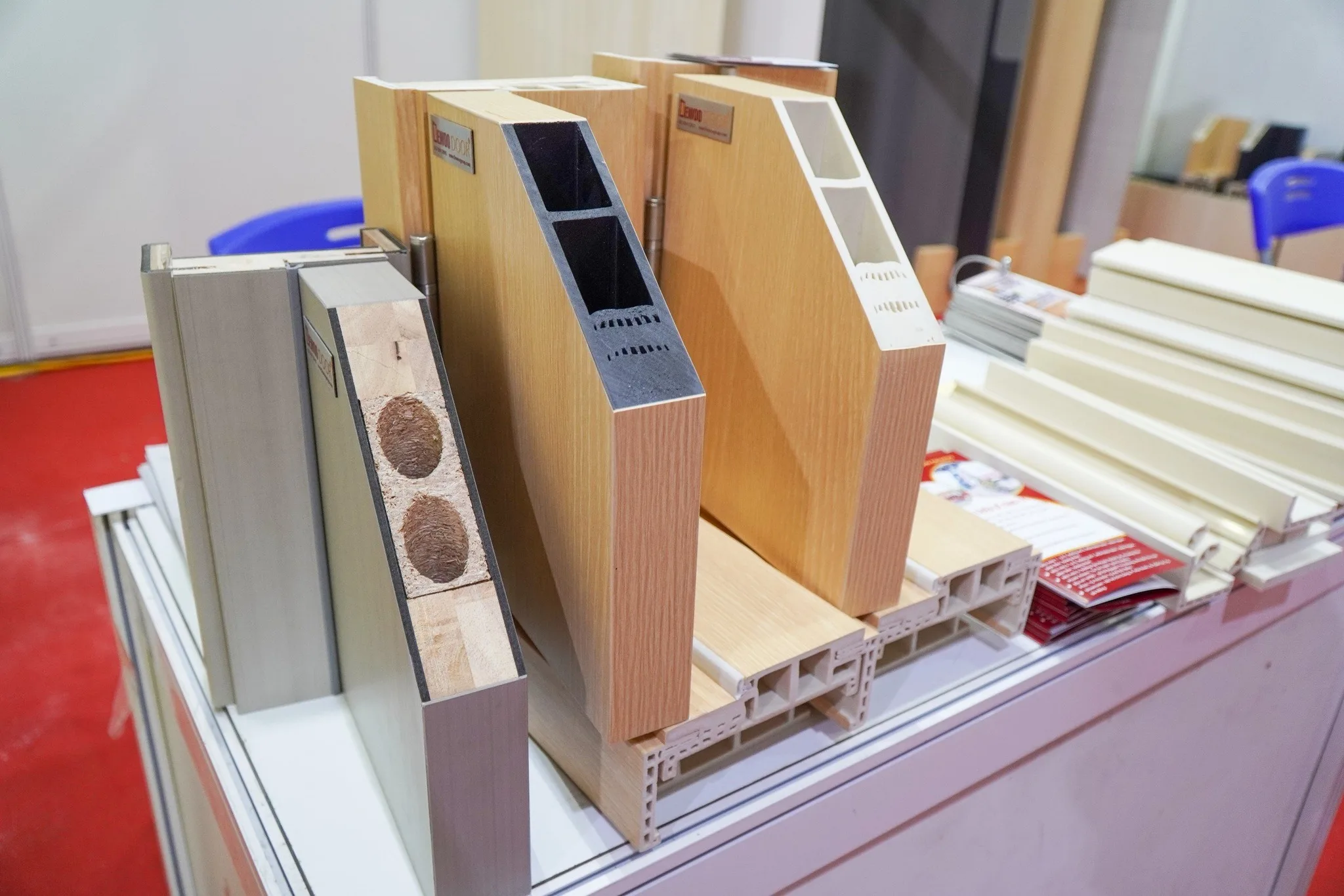 WPC Laminated Door With For Hotel House Dewoo Joint Stock Company Waterproof WPC Doors Professional Factory Custom Moulded