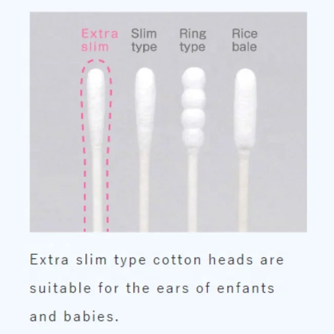 Made in Japan Baby Cotton Swabs Extra Slim Shape 280p Cotton Buds Ear Stick Nose Cleaner for Baby Hot Selling Products 2023