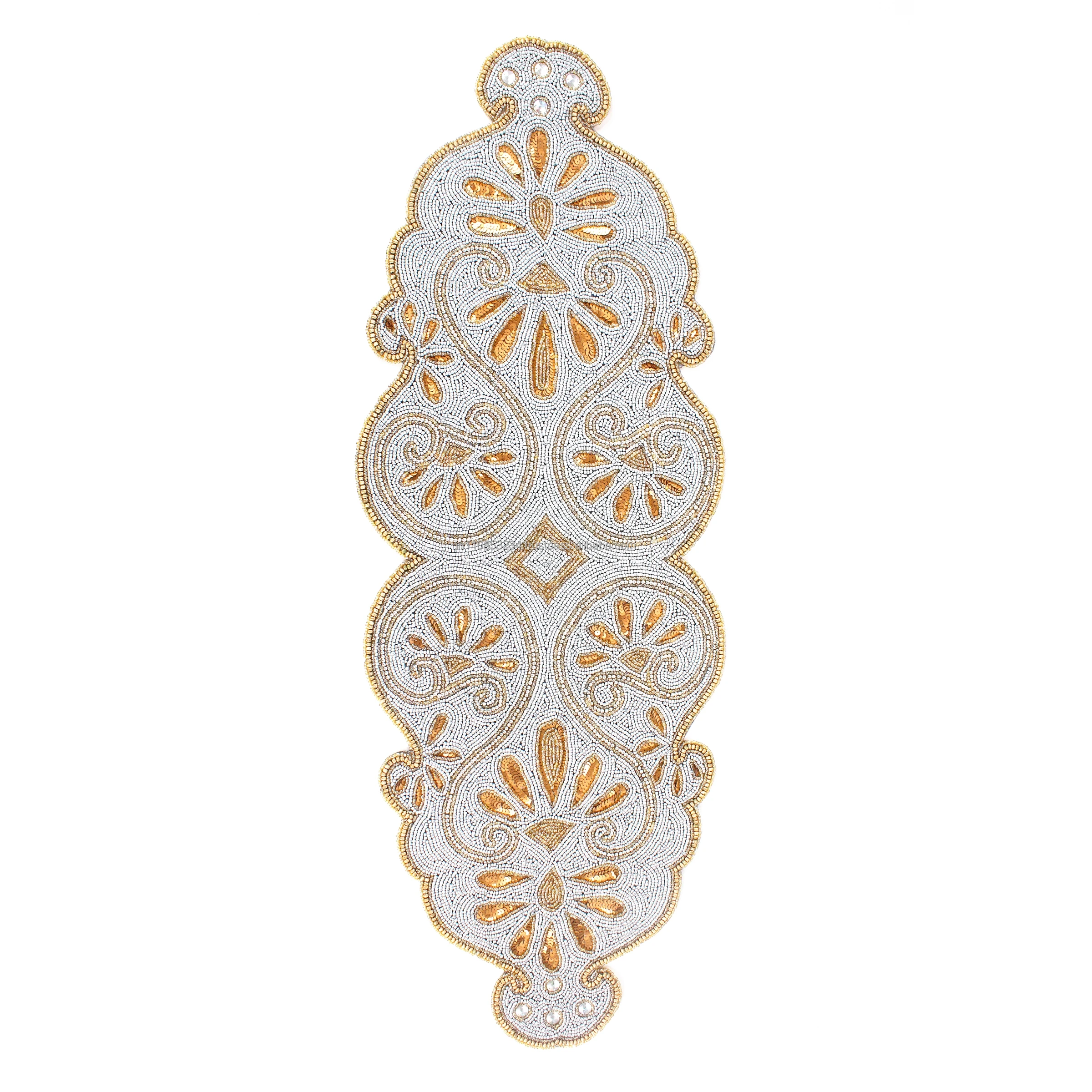 Luxurious Royal-Style Cotton Table Runner Handmade Beaded and Embroidered for Hotel & Restaurant Decor for Weddings and Gifts