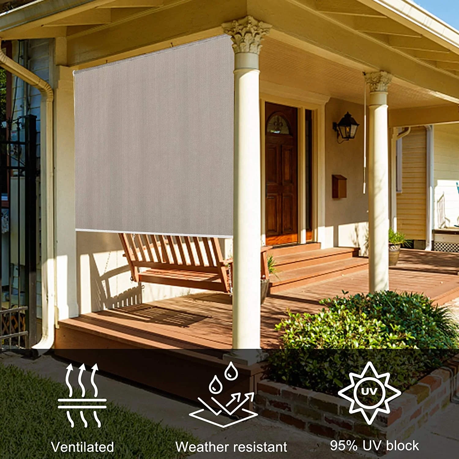 Французские наружные рулонные шторы с электроприводом