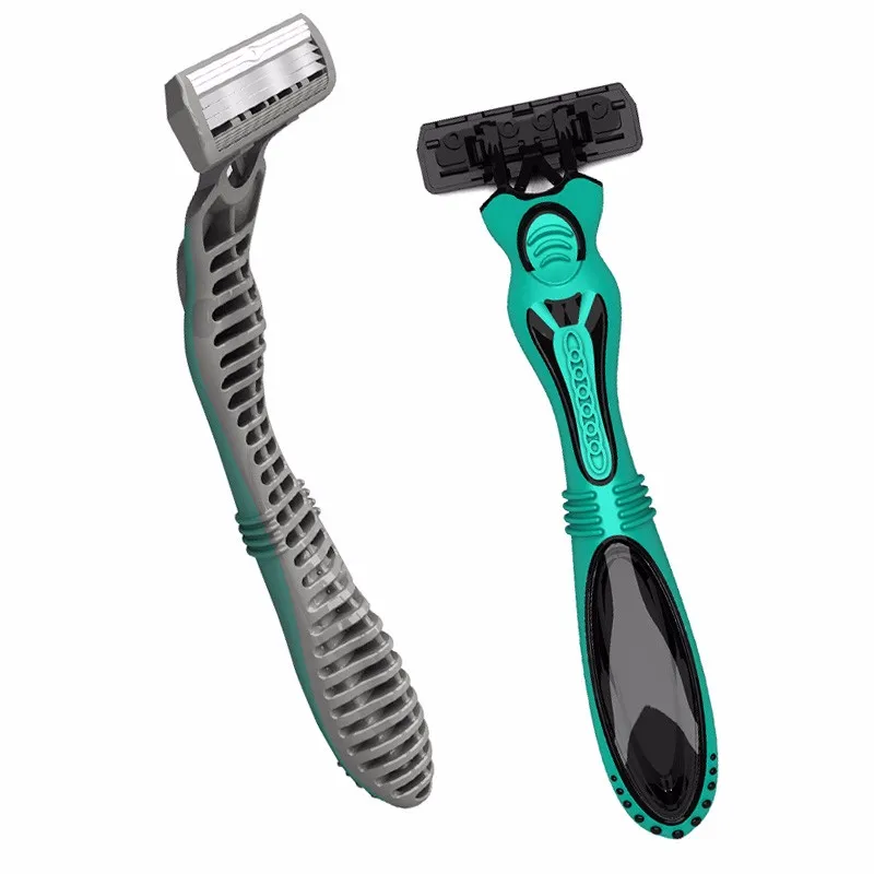 Low Price Wholesale Triple Blade Disposable Rubber Handle Shaving Razor For Men
