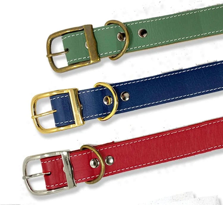Full Grain Double Layer Dog Pets Collar 100% Genuine Cowhide leather Chains for dogs